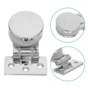 Glass Door Hinges Heavy Duty Stainless Steel No-Drill Installation for 3-6Mm Glass Smooth Pivot Hinge for Shower Cabinet Display