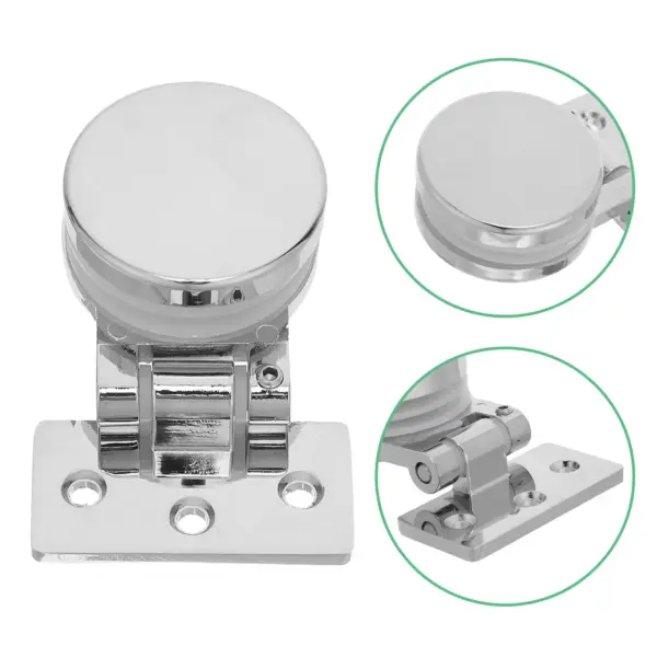 Glass Door Hinges Heavy Duty Stainless Steel No-Drill Installation for 3-6Mm Glass Smooth Pivot Hinge for Shower Cabinet Display