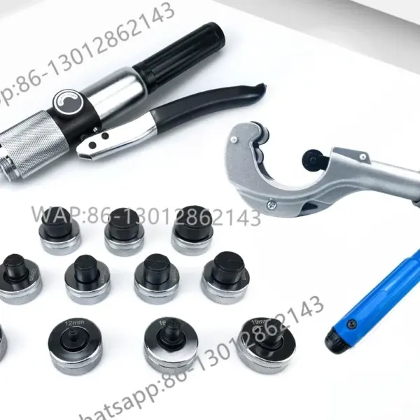 Hydraulic Tube Expander Tool Kit with Pipe Expander Heads Deburring Tool Pipe Cutter Professional Copper Tube Refrigeration Tool