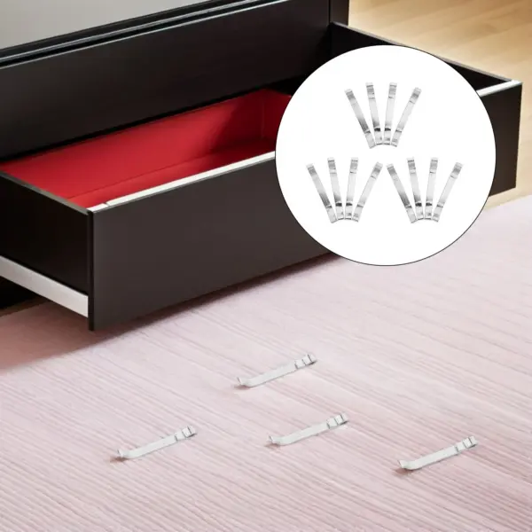 12Pcs Drawer Slide Retention Clips Heavy Duty Metal Cabinet Hardware Clips Concealed Spring Clamp Repair Parts for Toolbox