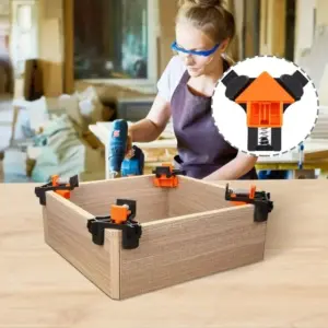 90 Degree Corner Clamps  - Quick Adjustable Spring Loaded Woodworking Clamps for Cabinets, Photo Framing & DIY Wood Projects