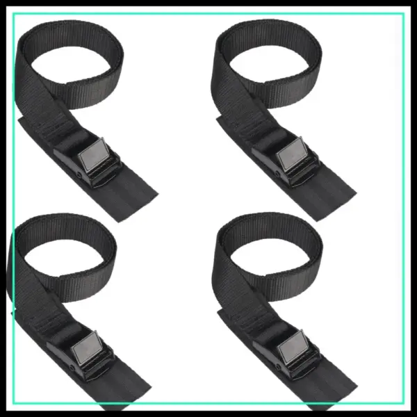 4-Feet Lashing Straps with Cam Buckle, 4-Pack, Heavy Duty Tie Down Straps for Cargo, Black