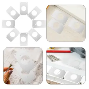 8Pcs Stainless Steel Cabinet Hinge Repair Plates Heavy Duty Fixing Brackets for Kitchen Cabinet Door Repair Tools Reliable Hinge