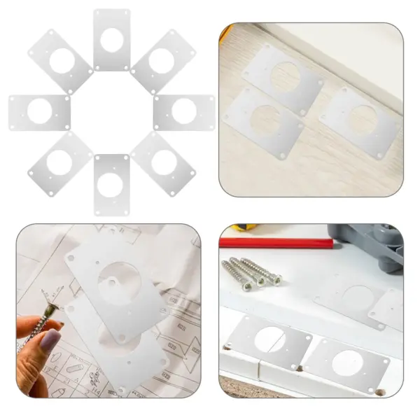 8Pcs Stainless Steel Cabinet Hinge Repair Plates Heavy Duty Fixing Brackets for Kitchen Cabinet Door Repair Tools Reliable Hinge