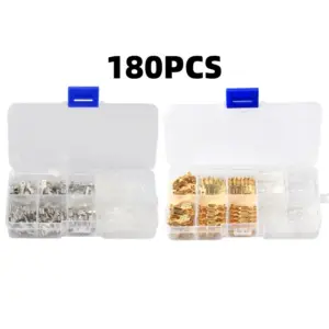 180pcs Insulated Spade Terminal Kit 2.8/4.8/6.3mm Male Female Crimp Connectors for Automotive Appliance Wiring Repair