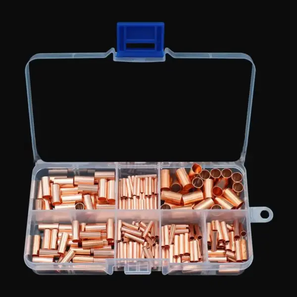 New 125/250/414/578Pcs Non Insulated Electrical Butt Terminal Assortment Kit Wire Ferrules Set 7 Size Copper Crimp Connector