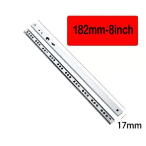2PCS Smooth Glide Bearing Drawer Slides Two Way Slide 17mm Wide Drawer Glides 8"-17" Full Extension Steel Ball Bearing Slide