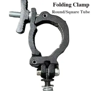 40mm Square Pipe Fold Clamp 47-52mm Round Tube Truss Mounting Clamp Folding Hooks For Stage Lighting Fixtures LED Moving Head