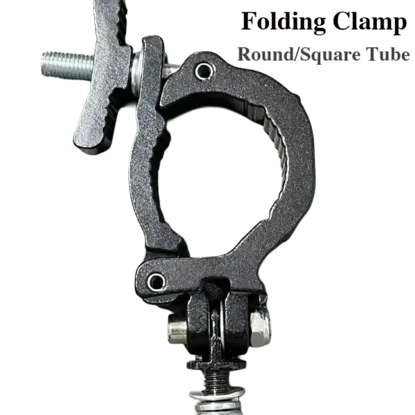 40mm Square Pipe Fold Clamp 47-52mm Round Tube Truss Mounting Clamp Folding Hooks For Stage Lighting Fixtures LED Moving Head