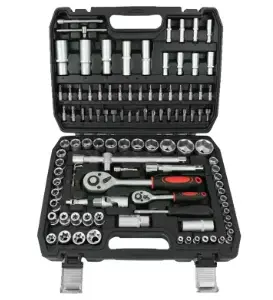 108-piece tool set, long sockets for mechanics, Mars ratchet handle set, extension bars, multi-purpose repair tool set, wrenches