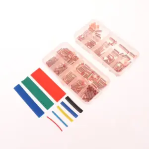 7 Size Copper Crimp Connector 125/250/414/578Pcs Non Insulated Electrical Butt Terminal Assortment Kit Wire Ferrules Set