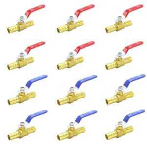 3/4 Inch PEX Ball Valves 12 Pcs Brass Full Port Quarter Turn Crimp PEX Valves for Hot and Cold Water Plumbing Systems Ideal for