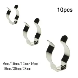 10pc Tool Spring Terry Clips Stainless Steel Heavy Duty Clamps Pipes Hardware Accessories Storage Hangers Set For Garages Patios