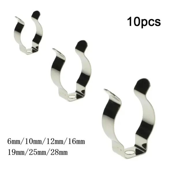 10pc Tool Spring Terry Clips Stainless Steel Heavy Duty Clamps Pipes Hardware Accessories Storage Hangers Set For Garages Patios