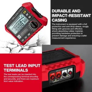 HT5203 High Voltage Insulation Resistance Tester 1000V with AC DC Voltage Measurement Continuity Test and Buzzer Alarm Function