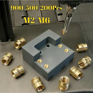 Insertion Nuts 900/550/200Pcs M2/M3/M4/M5/M6 Brass Heat-Set Threaded Insert Knurled Copper Nut for 3D Printing Plastic Component