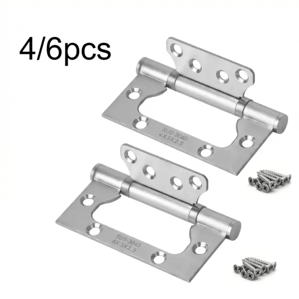 4/6pcs of heavy-duty silent thickened stainless steel door hinges-high load-bearing capacity supports 360° rotation,Sleek Design