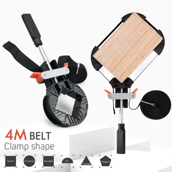 Multifunction Belt Clamping Tools Woodworking Quick Adjustable Band Clamp Polygonal Clip 90 Degres 4M Pure Nylon Strap Clip