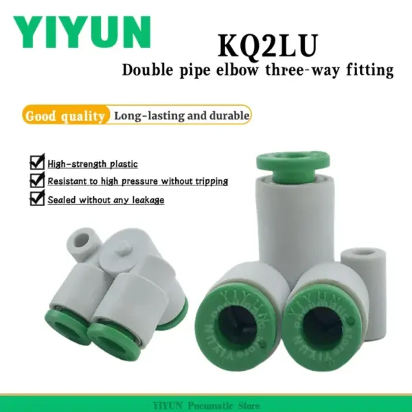 KQ2LU04-00,06-00,08-00,10-00,12-00,YIYUN, Quick insert air pipe joint double pipe elbow tees, 100pcs,50pcs,KQ2LU series