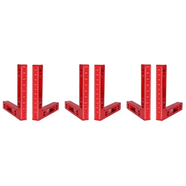 6 Pcs Aluminium Alloy 90 Degree Positioning Squares Right Angle Clamps Woodworking Carpenter Tool Corner Clamping Square