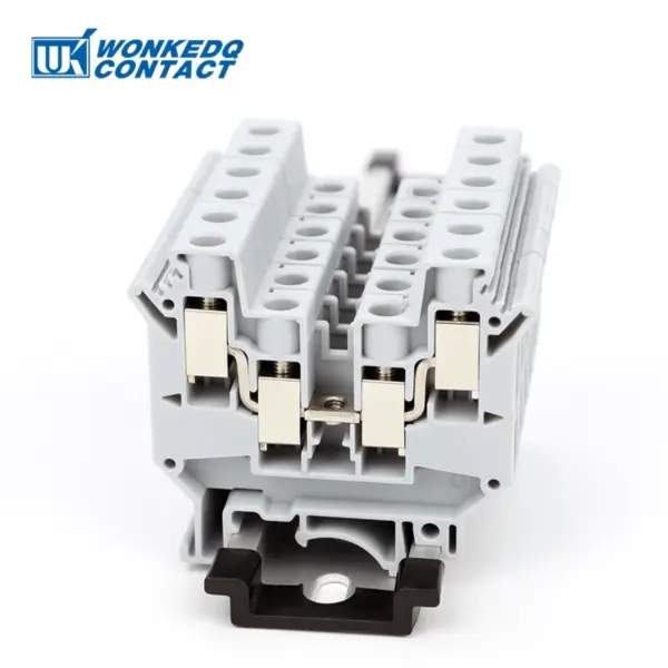 5Pcs UDK-10 Screw 4  Wire Connector, 10mm² Electrical Din Rail Terminal Block, 2 input/output Feed-through Plug Terminals UDK10