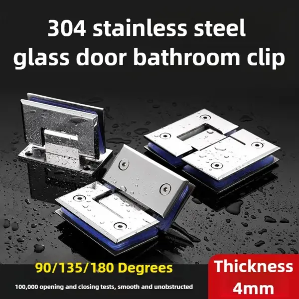 90/135/180 Degrees Glass Bracket Clamp Shower Door Hinge 304 Stainless Steel Heavy Duty Furniture Hinge Replacement Parts