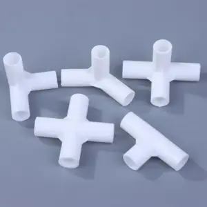 10PCS White 12mm Plastic Pipe Connector DIY Shelf Tent Fixed Joint Fitting Tee Four Way Straight Elbow Wardrobe Hook Joint