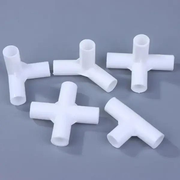 10PCS White 12mm Plastic Pipe Connector DIY Shelf Tent Fixed Joint Fitting Tee Four Way Straight Elbow Wardrobe Hook Joint
