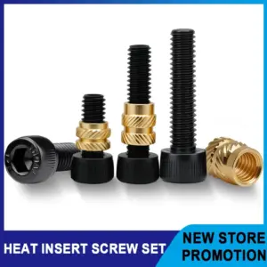 Brass Heat Set Insert Nut Screw Hex Socket Bolt Kit M2 M2.5 M3 M4 M5 M6 Hot Melt Injection Molding Embedment Inserts Thread Nut