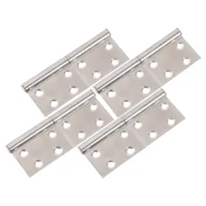 4Pcs Stainless Steel Door Hinges Heavy Duty Thickened Brushed Finish Quiet Smooth Rotating Lift Off Detachable Cabinet Furniture