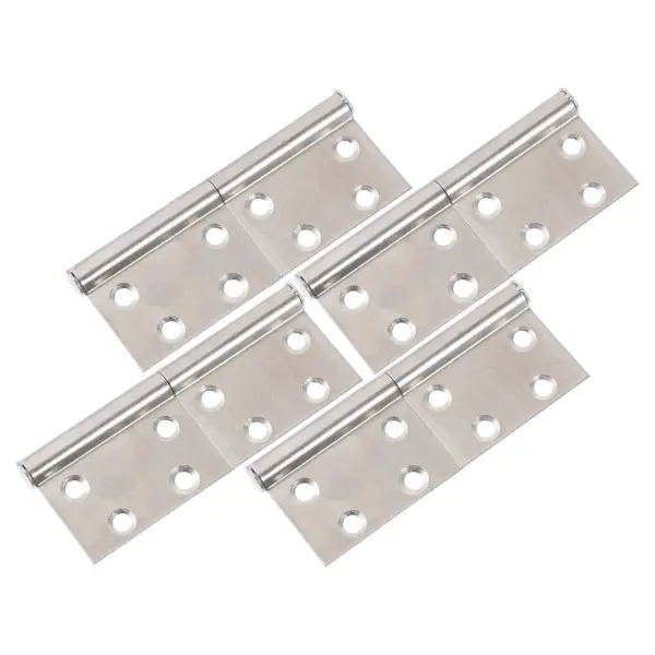 4Pcs Stainless Steel Door Hinges Heavy Duty Thickened Brushed Finish Quiet Smooth Rotating Lift Off Detachable Cabinet Furniture