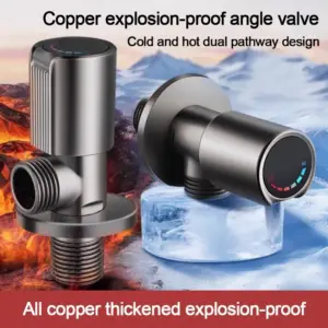 Durable Copper Angle Valve G1/2" Thread Multi Functional Water Tap Connector Replacement Water Faucets Switch Hardware