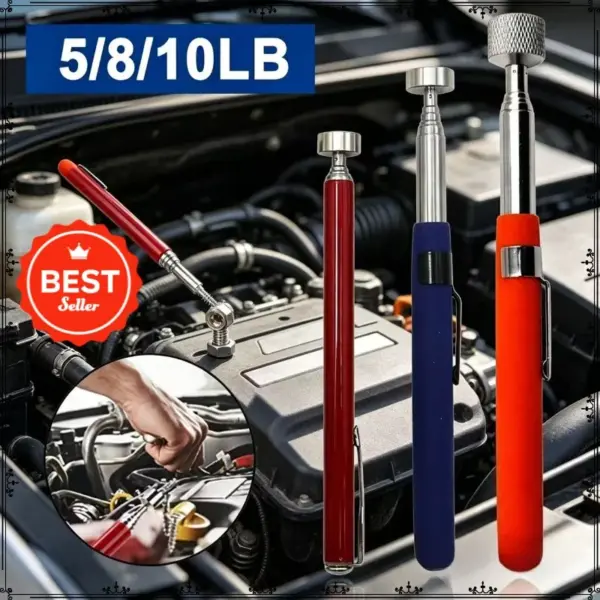 New Best Seller Portable Magnetic Pickup Tool Telescopic Multi-functional Extractor with Pen Clip Essential Tool for Car Repair