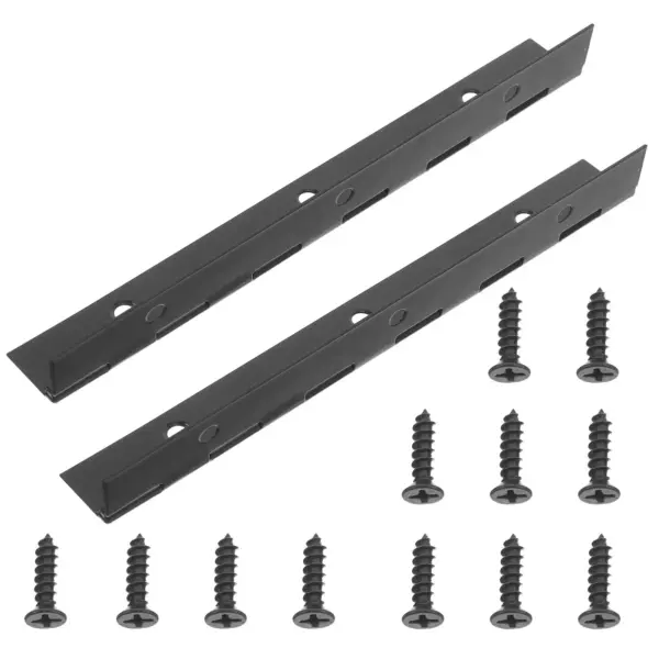 1Set Black Long Continuous Piano Hinges Stainless Steel for Cabinets Wood Boxes Folding Doors Furniture Heavy Duty Smooth Action