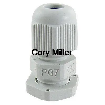 10pcs PG7 Waterproof White Plastic Cable Glands Joints