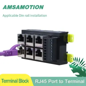 RJ45 Network Port Terminal Block DIN Rail Mount to 8pin 2/3/4/5/6 hole Hub Switch Serial Signal Converter RS232 RS485 RS422