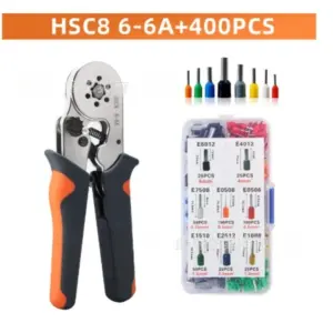 400PCS  Wire End Ferrules Terminals, or Ferrule Crimping Tool Kit, AWG23-7 Self-adjustable Ratchet Wire Crimping Tool Kit