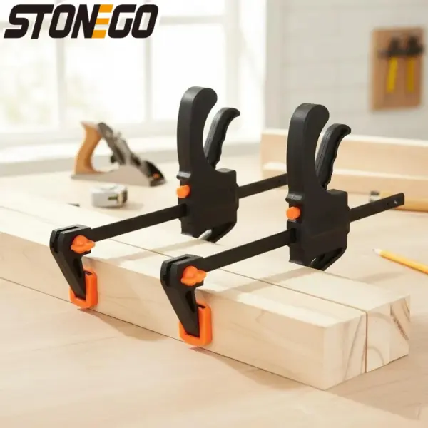 Woodworking Rod Jig Quick Release 4 Inch with Ratchet Bar Clamps One Handed Trigger Clamps for DIY Crafts