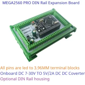 MEGA2560 PRO DIN Rail Expansion Board DC-DC 5V 2A Converter 3.96mm Mount Screw Terminal Block Adapter Module DNMPA25 for Arduino