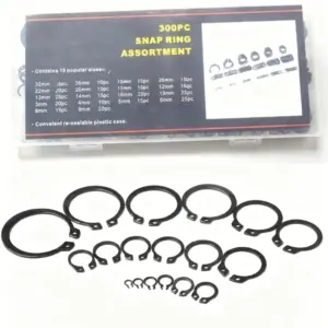 300pcs Internal Circlip Assortment Kit 3mm-32mm Retaining Ring Snap Ring C Clip Washer set kit 65Mn Steel for metal shaft hole