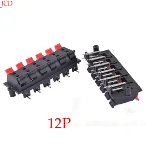 1pcs WP External Banana jack 12Pin Speaker Amplifier Wire Clip Audio Socket WP12 12Pole LED Spring Terminal Switch