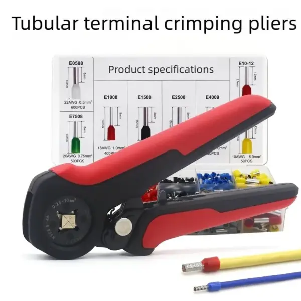 CIW6-4A Tube Terminal Crimping Pliers Ratchet HSC8 Tool for VE/TE/EN Specialized Terminals Electrical Wire Connection Crimp Tool