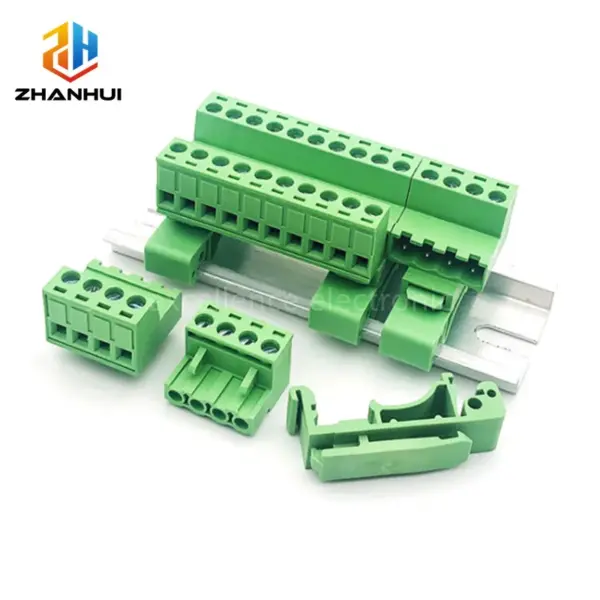 1/5/10Set 2EDG-UKR 5.08mm Terminal Block - 35mm DIN Rail Mount Cable Butt Joint Screw Plug-in Connector (2P-12P)