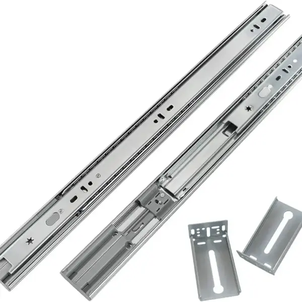 22 inch Heavy Duty Soft Close Drawer Slides 1 Pair Full Extension Ball Bearing Drawer Glides Side Mount Cabinet Rails with Rear