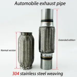 Extended /Normal version Car Exhaust Tube Telescopic Flexible Connection Braid Bellows Stainless Steel Muffler Pipe Connector