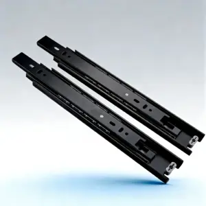 Black Drawer Slides Heavy Duty Easy Installation Ball Bearing Drawer Rails Smooth Operation Steel Full Extension Rails Wardrobe