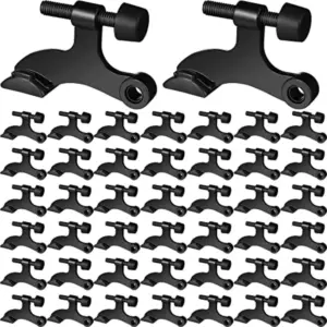 48 Pieces Hinge Pin Door Stops Satin Brushed Door Stopper Adjustable Heavy Duty Hinge Wall Protector with Rubber Bumper Tips