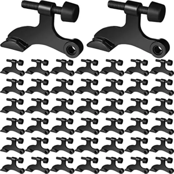 48 Pieces Hinge Pin Door Stops Satin Brushed Door Stopper Adjustable Heavy Duty Hinge Wall Protector with Rubber Bumper Tips