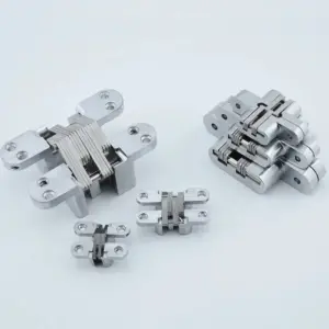 Heavy Duty Stainless Steel Hidden Gate Hinge Invisible Concealed Barrel for Wooden Box 180 Degree Folding Built-in Door