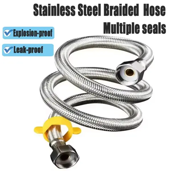 20cm to 200cm Explosion-Proof Stainless Steel Nylon Braided Hose G1/2 Universal Bathroom Thermoresistant Tap Sink Flexible Pipe